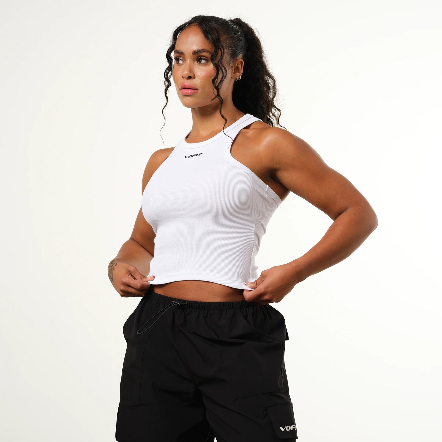 VANQUISH/ RACER WHITE RIBBED VEST WOMAN