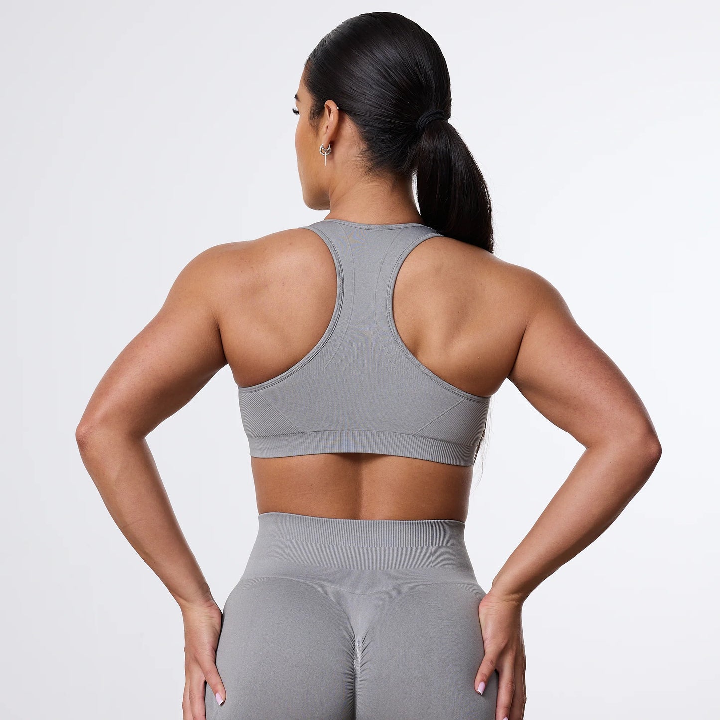 VANQUISH/ ELEVATE SEAMLESS SMOKE GREY SUPPORT BRA WOMAN