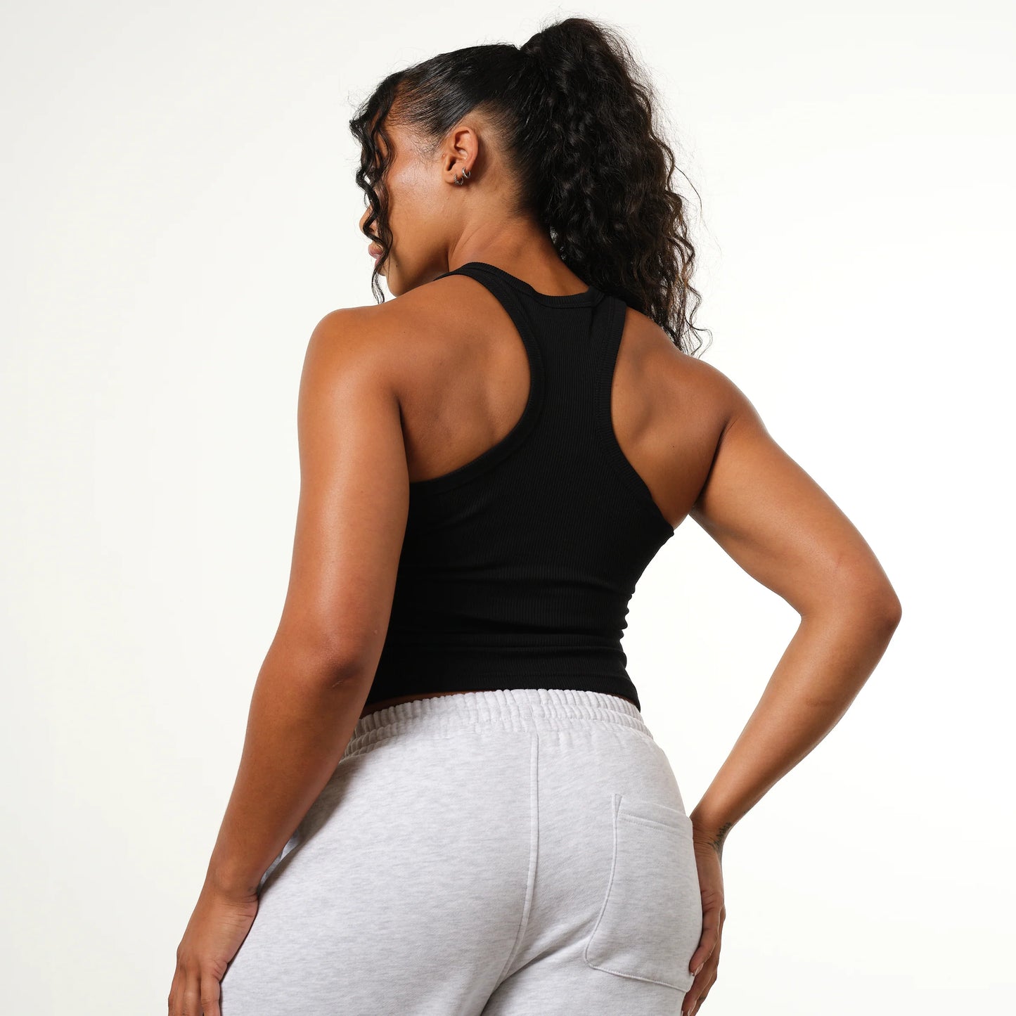 VANQUISH/ RACER BLACK RIBBED VEST WOMAN
