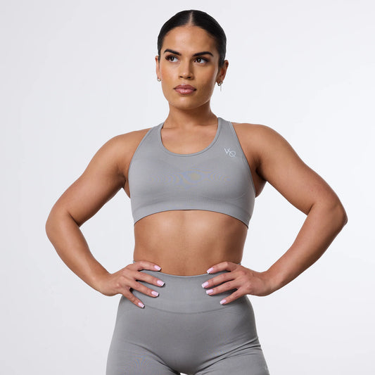 VANQUISH/ ELEVATE SEAMLESS SMOKE GREY SUPPORT BRA WOMAN