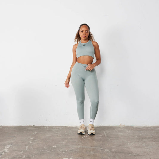 VANQUISH/ RIBBED SEAMLESS SLATE GREY LEGGING WOMAN